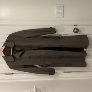 Zara Olive Faux Suede Trench Coat
